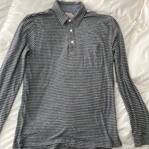Faherty Polo Shirt Adult Medium Dark Gray Long Sleeve Outdoor Casual Preppy Mens